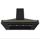 ZLINE 48 in. Autograph Edition Black Stainless Steel Range Hood with Champagne Bronze Handle, BS655Z-48-CB