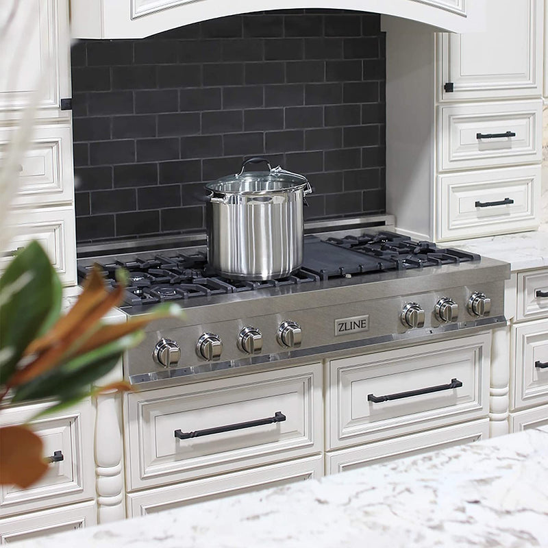 ZLINE 48" Porcelain Rangetop in DuraSnow Stainless Steel with 7 Gas Burners - RTS-48