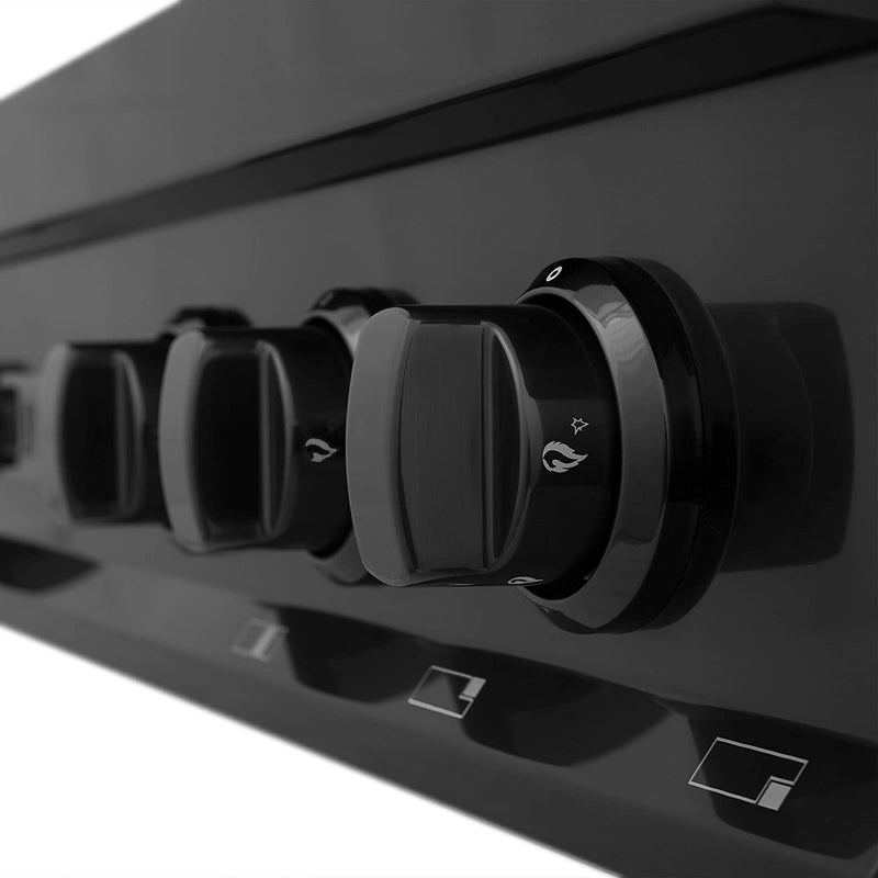 ZLINE 48” Professional Porcelain Rangetop in Black Stainless with 7 Gas Burners