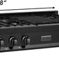 ZLINE 48” Professional Porcelain Rangetop in Black Stainless with 7 Gas Burners