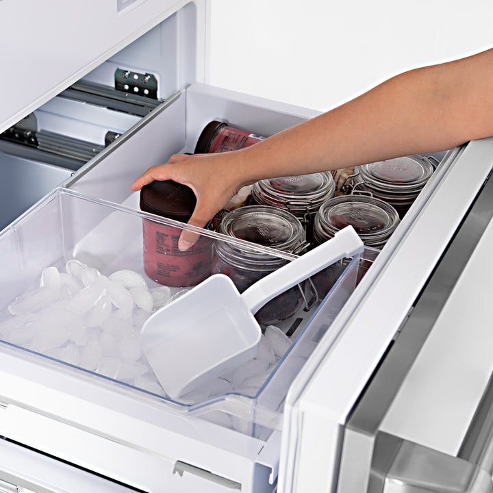 ZLINE 60" 32.2 cu. ft. Built-In 4-Door French Door Refrigerator with Internal Water and Ice Dispenser in Stainless Steel RBIV-304-60