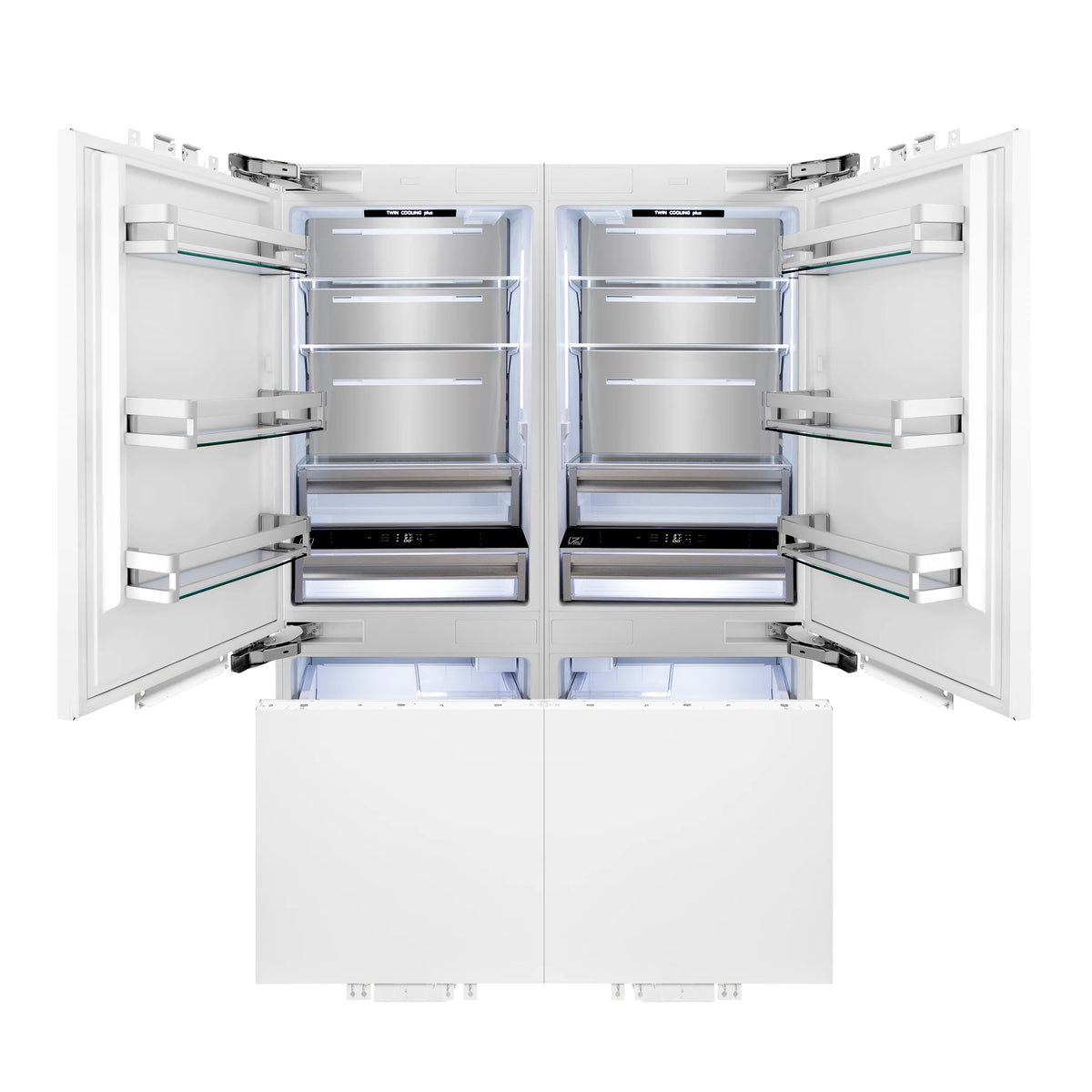 ZLINE 60" 32.2 cu. Ft. Panel Ready Built-In 4-Door French Door Refrigerator with Internal Water and Ice Dispenser 