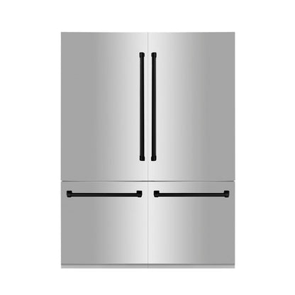 ZLINE 60" Autograph Edition 32.2 cu. ft. Built-in 4-Door French Door Refrigerator with Internal Water and Ice Dispenser in Stainless Steel with Accents RBIVZ-304-60
