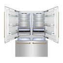 ZLINE 60" Autograph Edition 32.2 cu. ft. Built-in 4-Door French Door Refrigerator with Internal Water and Ice Dispenser in Stainless Steel with Accents RBIVZ-304-60