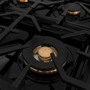 ZLINE 60 Inch Autograph Edition Dual Fuel Range in Black Stainless Steel with Champagne Bronze Accents, RABZ-60-CB