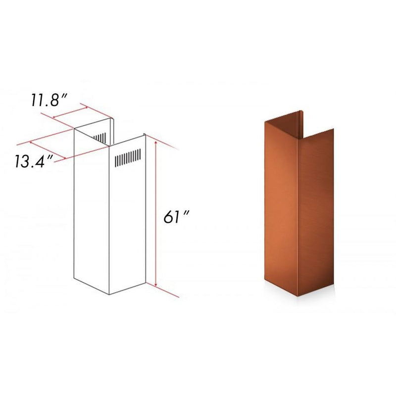 ZLINE 61 in. Extended Chimney and Crown - 8667C-E