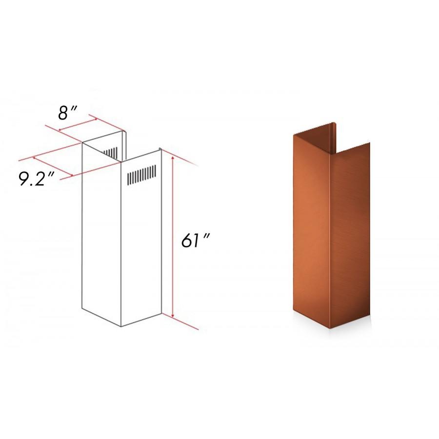 ZLINE 61 in. Extended Chimney and Crown - 8KBC-E