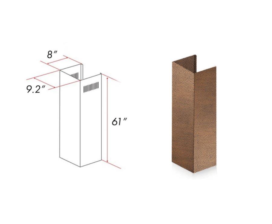 ZLINE 61 in. Extended Chimney and Crown - 8KBH-E