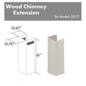 ZLINE 61 in. Wooden Chimney Extension for Ceilings up to 12.5 ft - 321TT-E