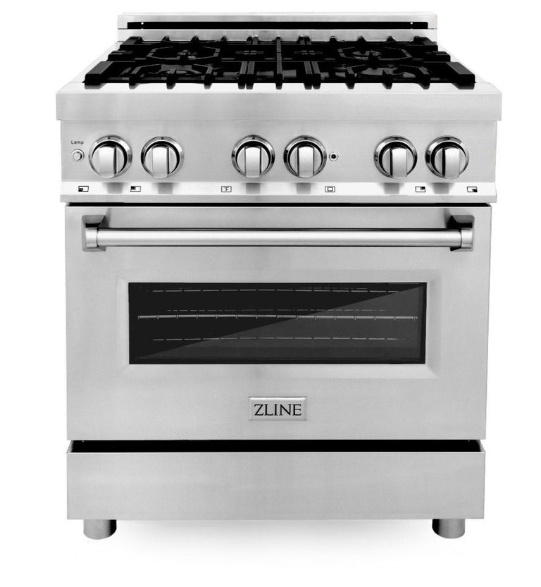 ZLINE Appliance Package - 30 in. Dual Fuel Range, Range Hood, 3 Rack Dishwasher - 3KP-RARH30-DWV