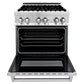 ZLINE Appliance Package - 30 in. Dual Fuel Range, Range Hood, 3 Rack Dishwasher, Refrigerator - 4KPR-RARH30-DWV