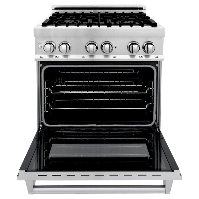 ZLINE Appliance Package - 30 in. Dual Fuel Range, Range Hood, 3 Rack Dishwasher, Refrigerator - 4KPR-RARH30-DWV