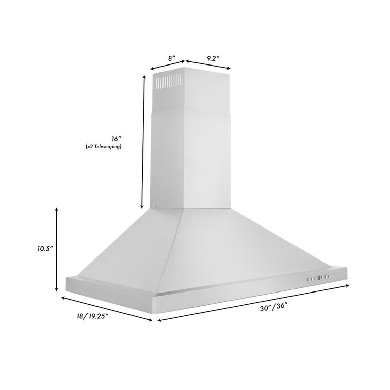 ZLINE Appliance Package - 30 in. Dual Fuel Range, Range Hood, 3 Rack Dishwasher, Refrigerator - 4KPR-RARH30-DWV
