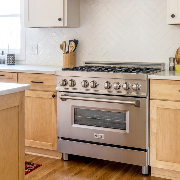 ZLINE Appliance Package - 36 In. Dual Fuel Range, Range Hood, Microwave Oven in Stainless Steel - 3KP-RARHMWO-36