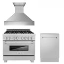 Products ZLINE Appliance Package -36" Kitchen Package with DuraSnow® Stainless Dual Fuel Range, Ducted Vent Range Hood and Tall Tub Dishwasher 