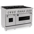 ZLINE Appliance Package - 48" Kitchen Package with DuraSnow® Stainless Dual Fuel Range, Ducted Vent Range Hood and Tall Tub Dishwasher - 3KP-RASRH48-DWV