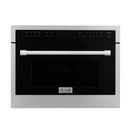 ZLINE Appliance Package - 60" Kitchen Package with Stainless Steel Dual Fuel Range, Convertible Vent Range Hood and 24" Microwave Oven - 3KP-RARHMWO-60