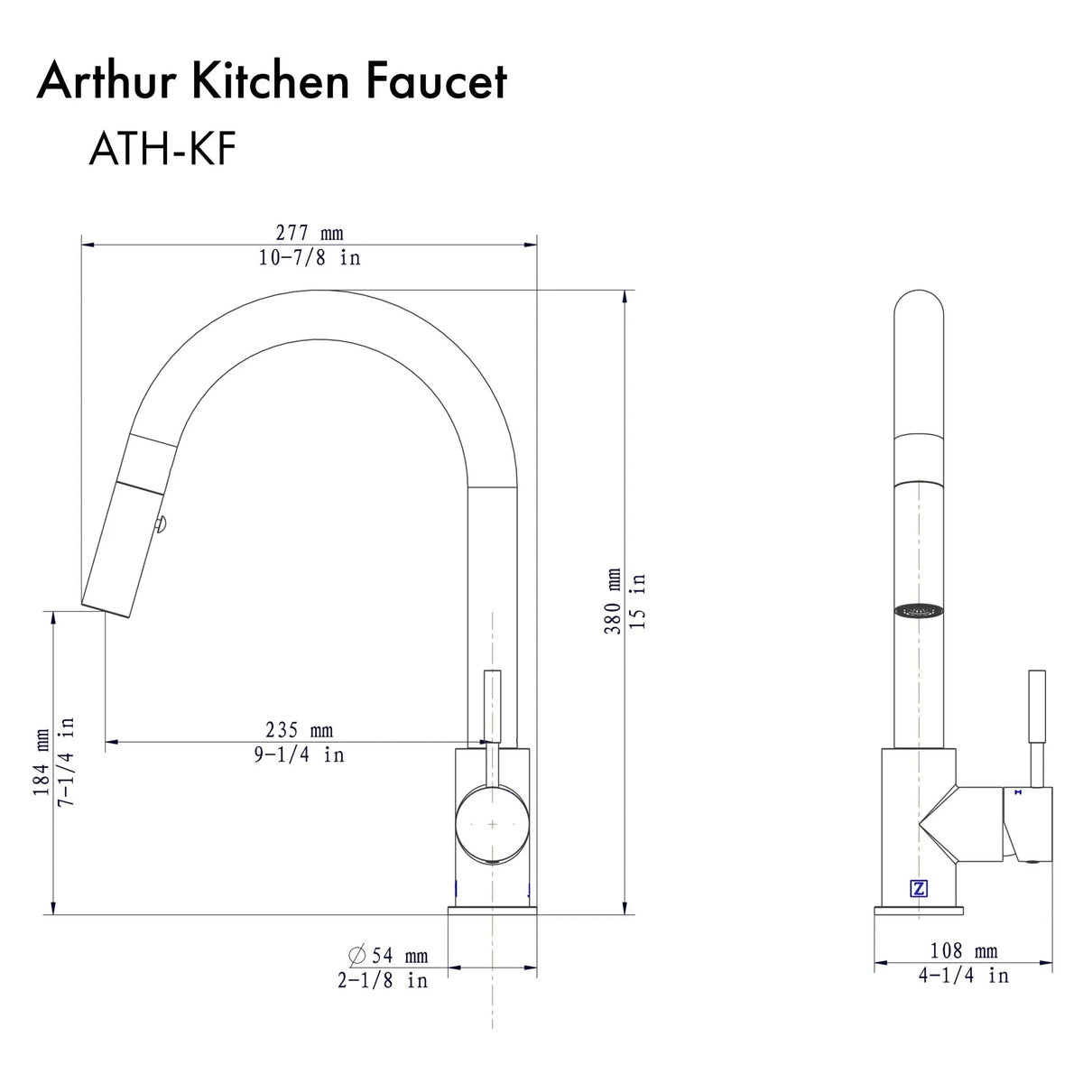 ZLINE Arthur Kitchen Faucet with Color Options