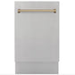 ZLINE Autograph Edition 18 in. Dishwasher in Stainless Steel with Champagne Bronze Handle