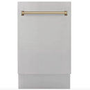 ZLINE Autograph Edition 18 in. Dishwasher in Stainless Steel with Champagne Bronze Handle