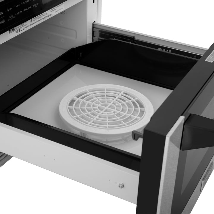 ZLINE Autograph Edition 24" 1.2 cu. ft. Built-in Microwave Drawer with a Traditional Handle in Fingerprint Resistant Stainless Steel MWDZ-1-SS-H