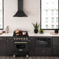 ZLINE Autograph Edition 24" 2.8 cu. ft. Dual Fuel Range with Gas Stove and Electric Oven in Black Stainless Steel with Accents