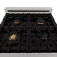 ZLINE Autograph Edition 24" 2.8 cu. ft. Dual Fuel Range with Gas Stove and Electric Oven in DuraSnow Stainless Steel with Accents