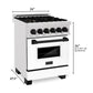 ZLINE Autograph Edition 24" 2.8 cu. ft. Dual Fuel Range with Gas Stove and Electric Oven in DuraSnow Stainless Steel with White Matte Door and Accents