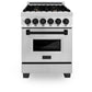 ZLINE Autograph Edition 24" 2.8 cu. ft. Dual Fuel Range with Gas Stove and Electric Oven in Stainless Steel with Accents