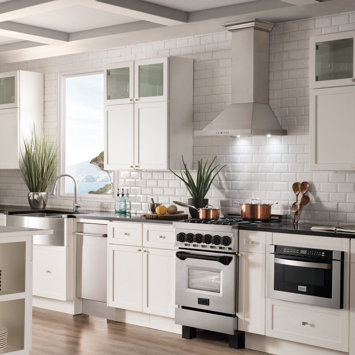 ZLINE Autograph Edition 24" 2.8 cu. ft. Dual Fuel Range with Gas Stove and Electric Oven in Stainless Steel with Accents