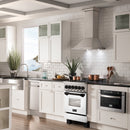 ZLINE Autograph Edition 24" 2.8 cu. ft. Dual Fuel Range with Gas Stove and Electric Oven in Stainless Steel with White Matte Door and Accents