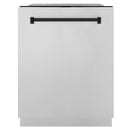 ZLINE Autograph Edition 24" 3rd Rack Top Control Tall Tub Dishwasher in DuraSnow Stainless Steel with Accent Handle, 45dBa