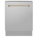ZLINE Autograph Edition 24" 3rd Rack Top Control Tall Tub Dishwasher in DuraSnow Stainless Steel with Accent Handle, 51dBa
