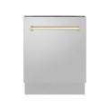 ZLINE Autograph Edition 24" 3rd Rack Top Control Tall Tub Dishwasher in Stainless Steel with Accent Handle, 51dBa