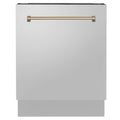 ZLINE Autograph Edition 24" 3rd Rack Top Control Tall Tub Dishwasher in Stainless Steel with Accent Handle, 51dBa