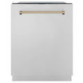 ZLINE Autograph Edition 24" 3rd Rack Top Touch Control Tall Tub Dishwasher in Stainless Steel with Accent Handle, 45dBa 