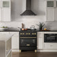 ZLINE Autograph Edition 30" 4.0 cu. ft. Dual Fuel Range with Gas Stove and Electric Oven in Black Stainless Steel with Accents