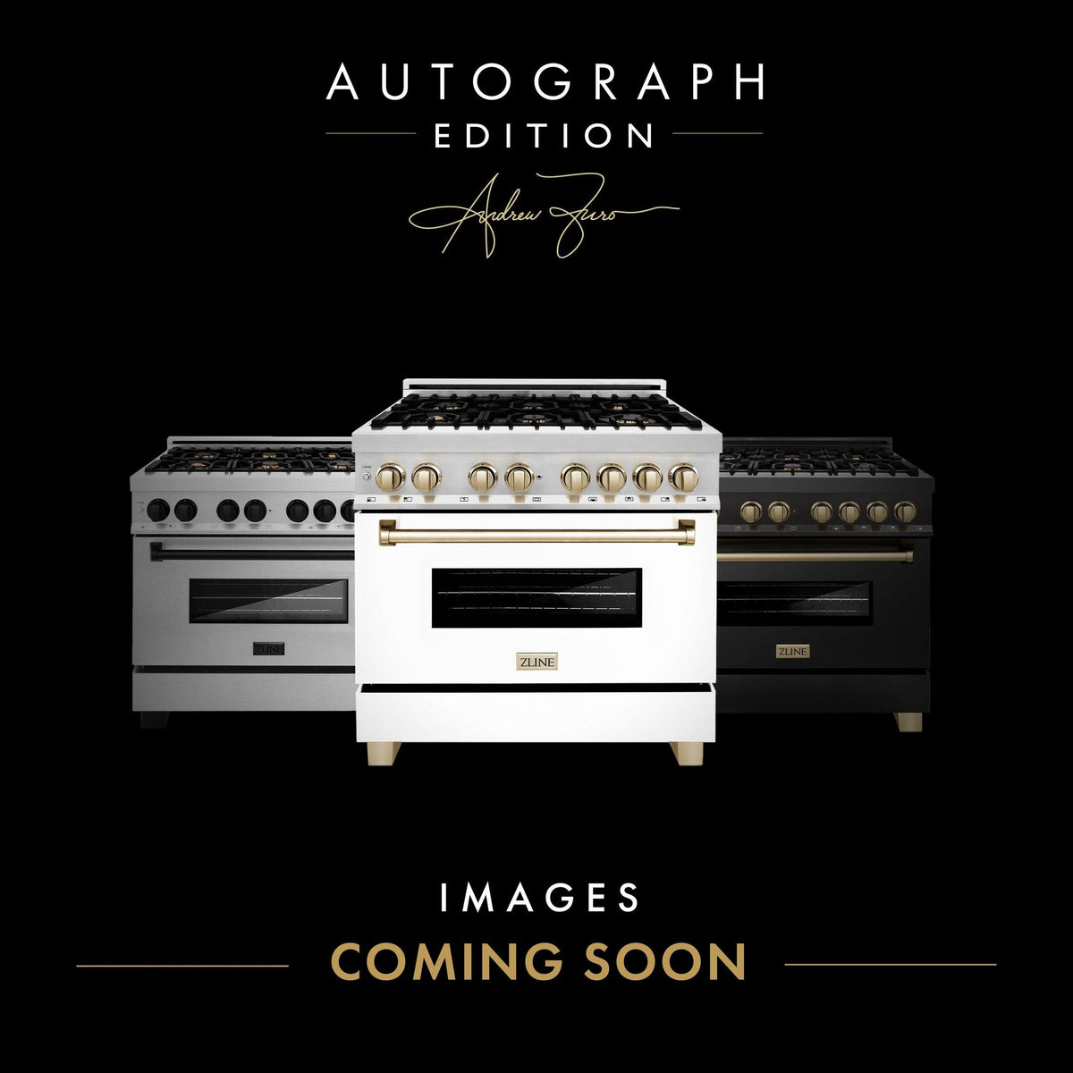 ZLINE Autograph Edition 30" 4.0 cu. ft. Dual Fuel Range with Gas Stove and Electric Oven in Black Stainless Steel with Accents