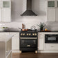 ZLINE Autograph Edition 30" 4.0 cu. ft. Dual Fuel Range with Gas Stove and Electric Oven in Black Stainless Steel with Accents