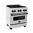 ZLINE Autograph Edition 30" 4.0 cu. ft. Dual Fuel Range with Gas Stove and Electric Oven in DuraSnow Stainless Steel with Accents