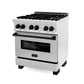 ZLINE Autograph Edition 30" 4.0 cu. ft. Dual Fuel Range with Gas Stove and Electric Oven in DuraSnow Stainless Steel with Accents