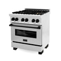 ZLINE Autograph Edition 30" 4.0 cu. ft. Dual Fuel Range with Gas Stove and Electric Oven in DuraSnow Stainless Steel with Accents