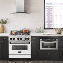 ZLINE Autograph Edition 30" 4.0 cu. ft. Dual Fuel Range with Gas Stove and Electric Oven in DuraSnow Stainless Steel with White Matte Door and Accents