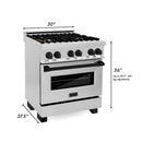 ZLINE Autograph Edition 30" 4.0 cu. ft. Dual Fuel Range with Gas Stove and Electric Oven in Stainless Steel with Accents