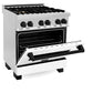 ZLINE Autograph Edition 30" 4.0 cu. ft. Dual Fuel Range with Gas Stove and Electric Oven in Stainless Steel with White Matte Door and Accents