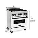 ZLINE Autograph Edition 30" 4.0 cu. ft. Dual Fuel Range with Gas Stove and Electric Oven in Stainless Steel with White Matte Door and Accents