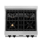 ZLINE Autograph Edition 30" Porcelain Rangetop with 4 Gas Burners in DuraSnow Stainless Steel With Accents