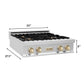 ZLINE Autograph Edition 30" Porcelain Rangetop with 4 Gas Burners in Stainless Steel with Accents