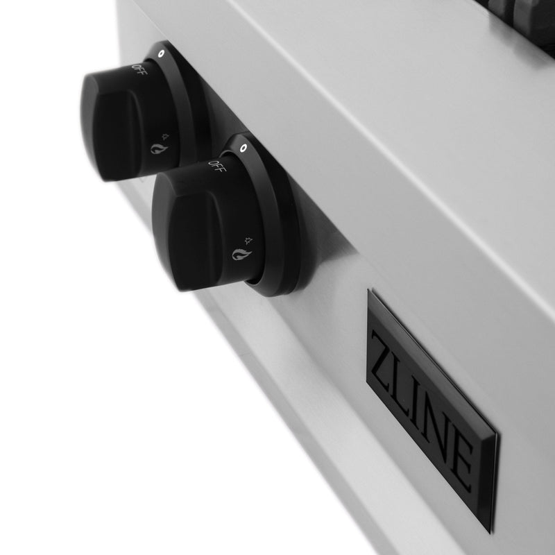 ZLINE Autograph Edition 30" Porcelain Rangetop with 4 Gas Burners in Stainless Steel with Accents