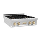 ZLINE Autograph Edition 30" Porcelain Rangetop with 4 Gas Burners in Stainless Steel with Accents